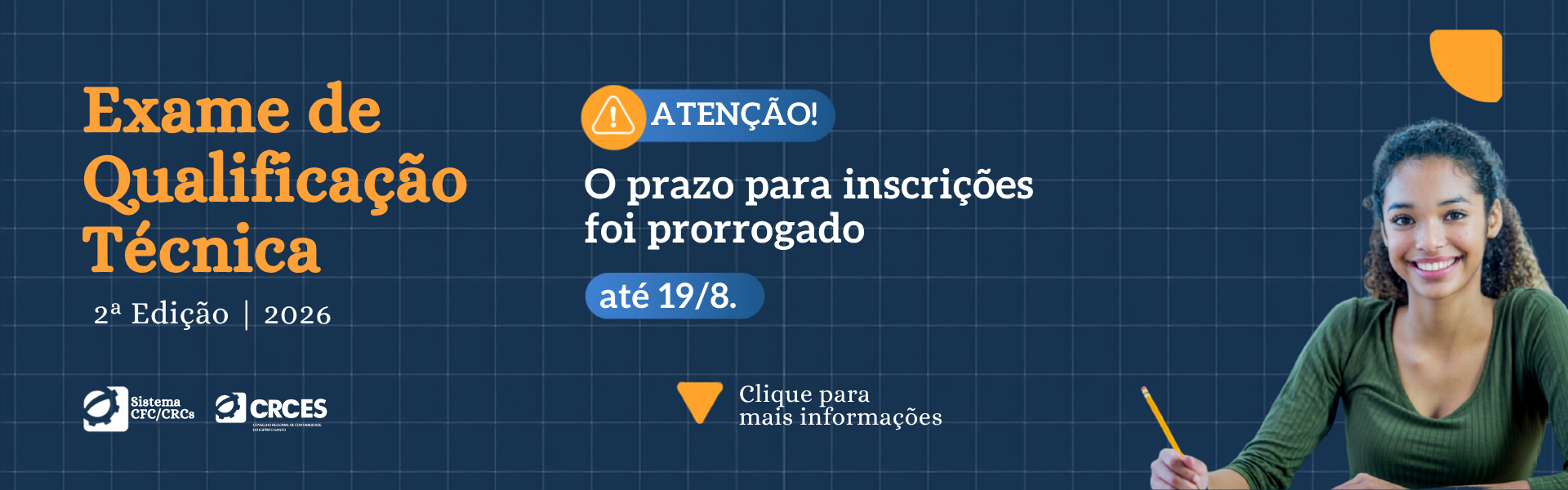 Foram prorrogadas as inscrições para a 2ª edição do Exame de Qualificação Técnica
