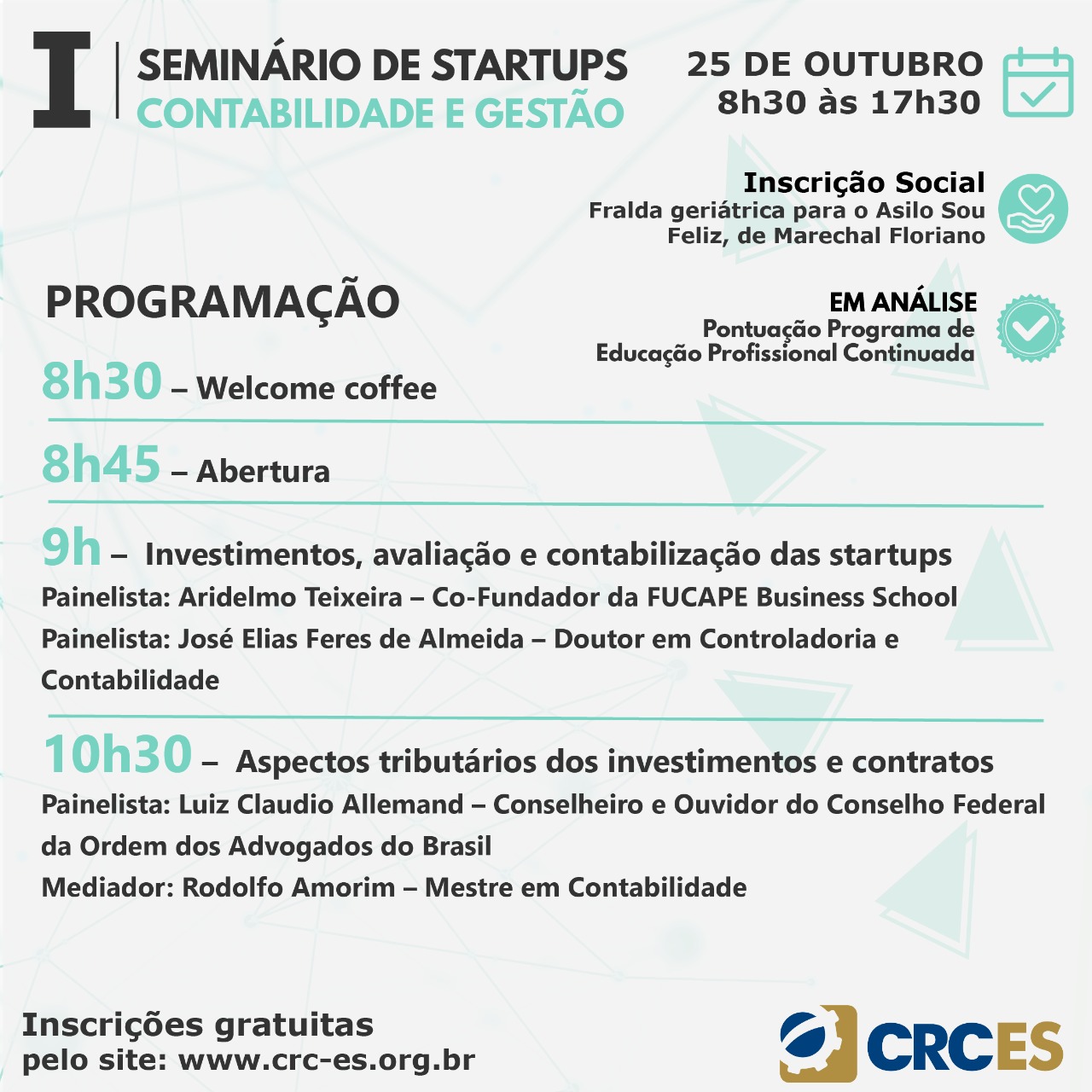 CRCES realiza o I SEMINÁRIO DE STARTUPS – Contabilidade e Gestão