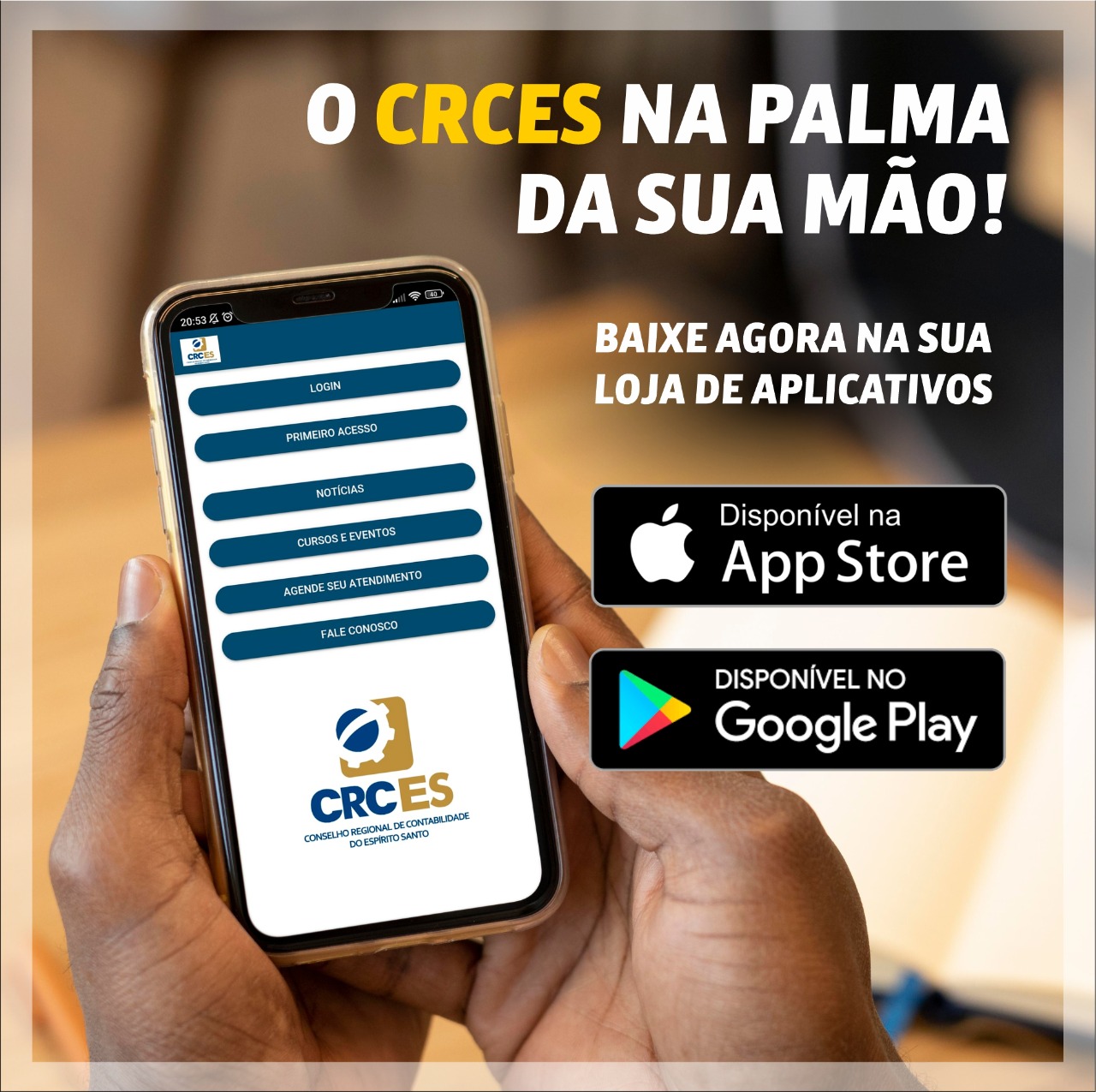 NOVIDADE DO CRCES: APP - CRCES NA PALMA DA MÃO