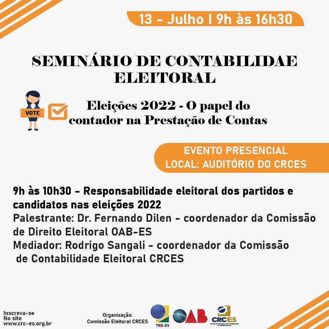 SEMINÁRIO DE CONTABILIDAE ELEITORAL - O PAPEL DO CONTADOR NA PRESTAÇÃO DE CONTAS