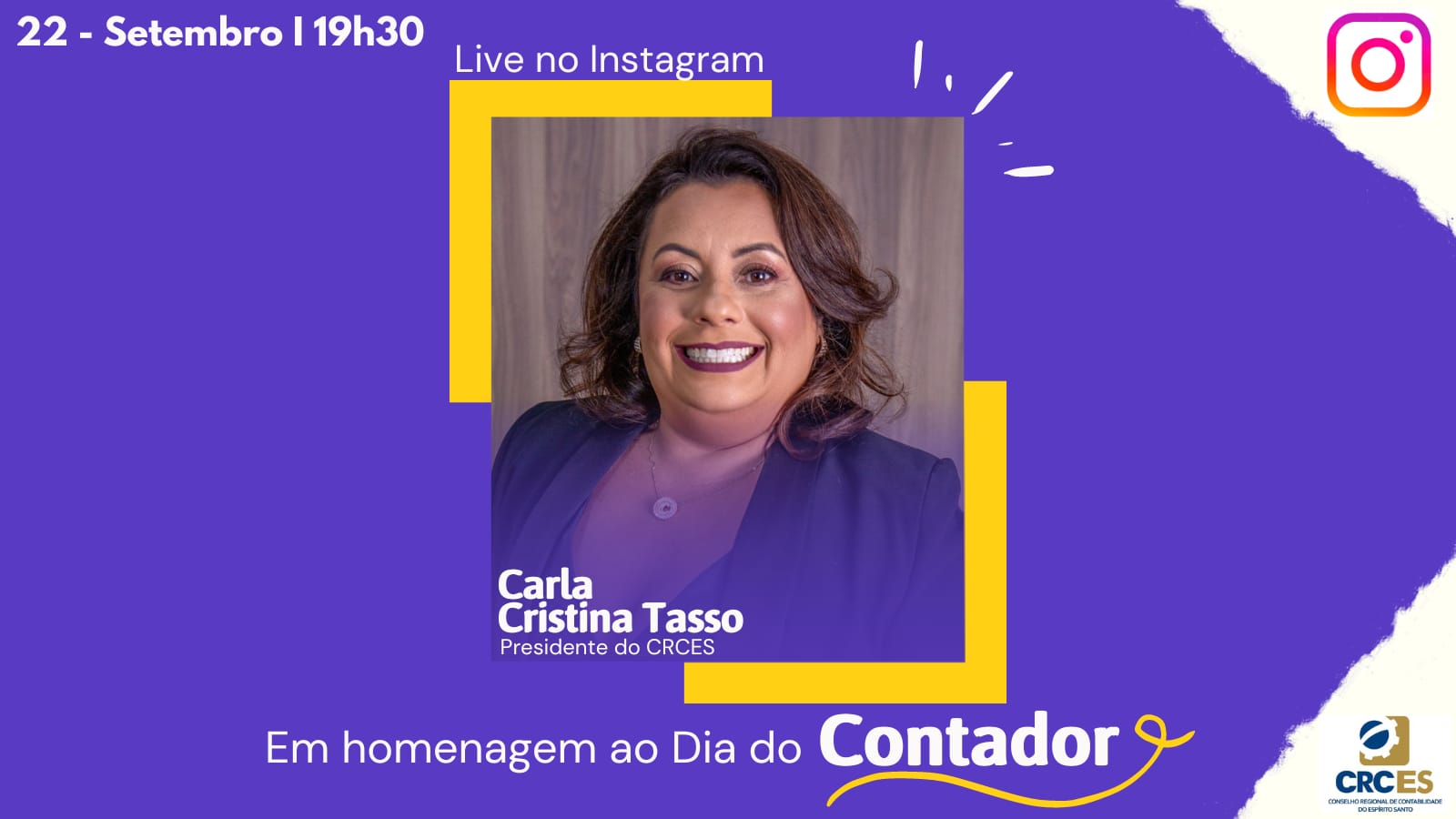 Hoje, às 19h30, CRCES transmitirá live pelo Instagram