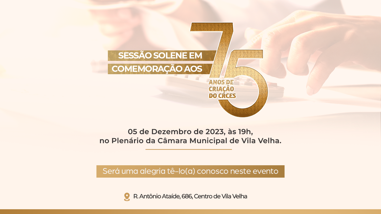 Sessão Solene em comemoração aos 75 anos do CRCES