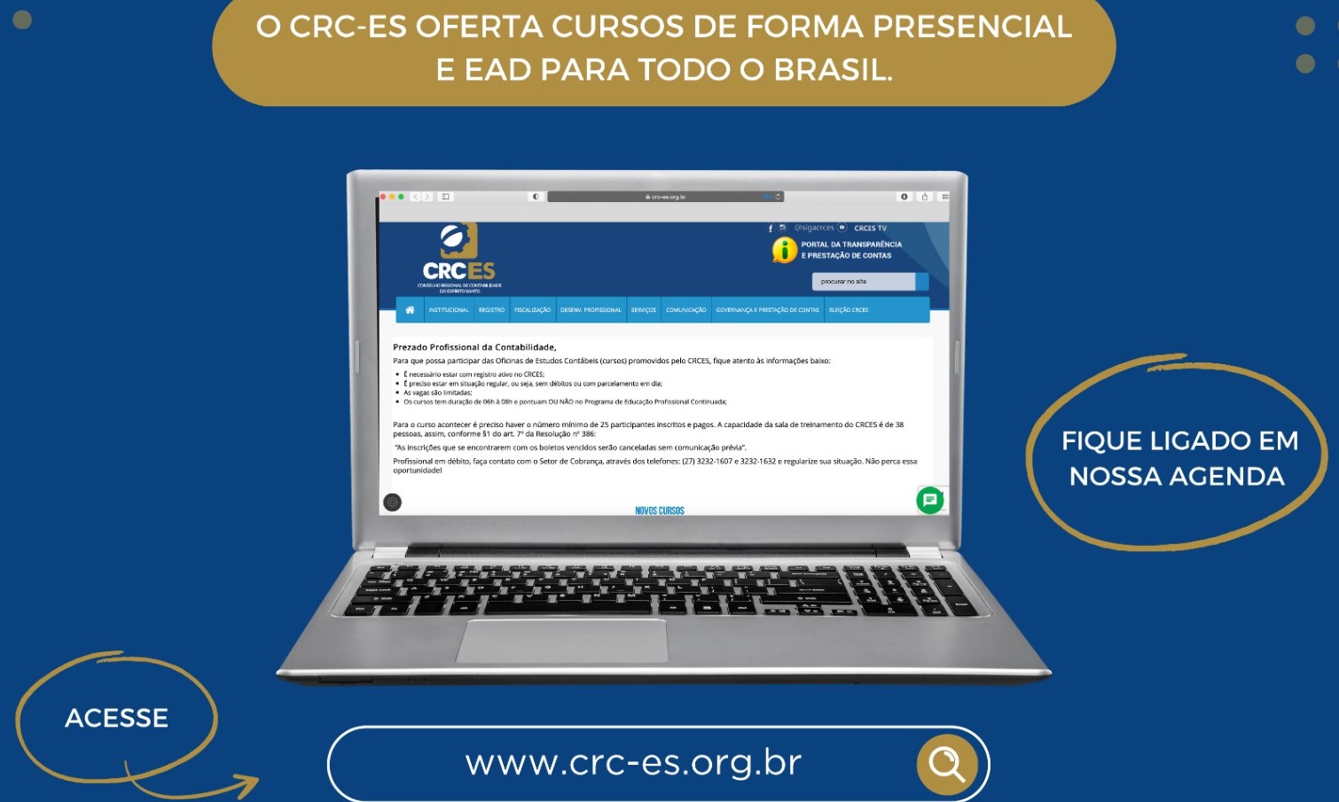 Fique ligado na agenda de oportunidades do CRCES