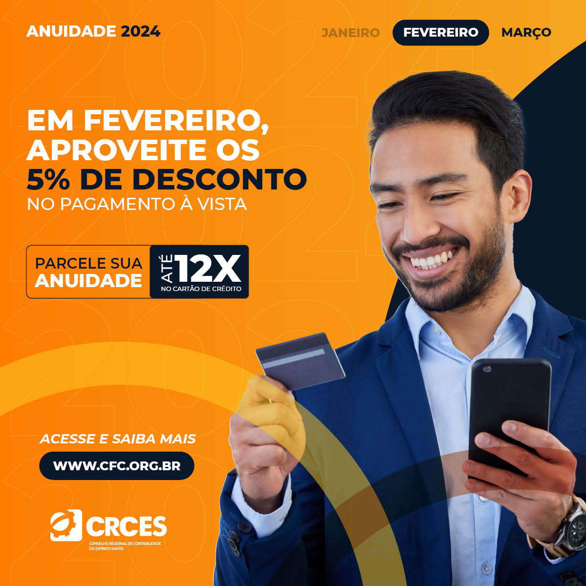 CRCES: Desconto de 5% para pagamentos à vista