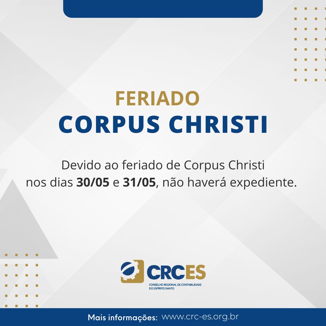 Não haverá atendimento nos dias 30 e 31/05