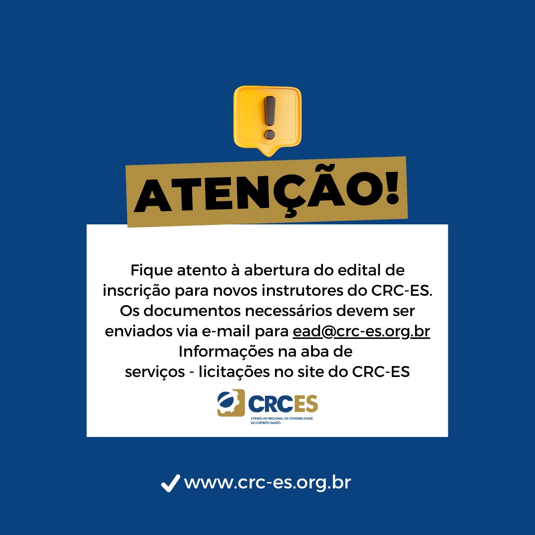 Estão abertas as inscrições para o cadastro de Palestrantes e Instrutores do CRCES