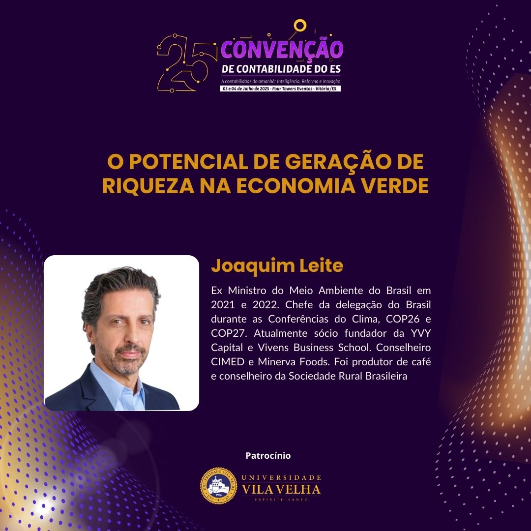 Ex-ministro Joaquim Leite vem a Vitória para a 25ª Convenção de Contabilidade do Espírito Santo