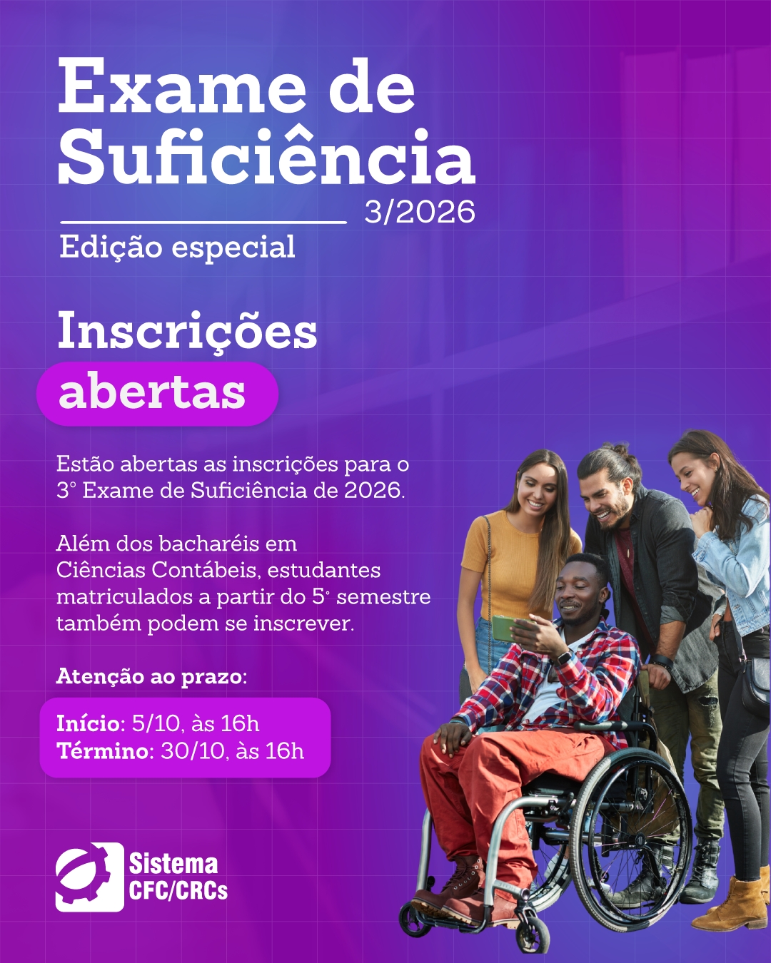Exame de Suficiência – 3ª edição: inscrições se encerram em 30 de outubro