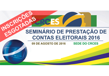 SEMINÁRIO DE PRESTAÇÃO DE CONTAS ELEITORAIS 2016 - INSCRIÇÕES ENCERRADAS