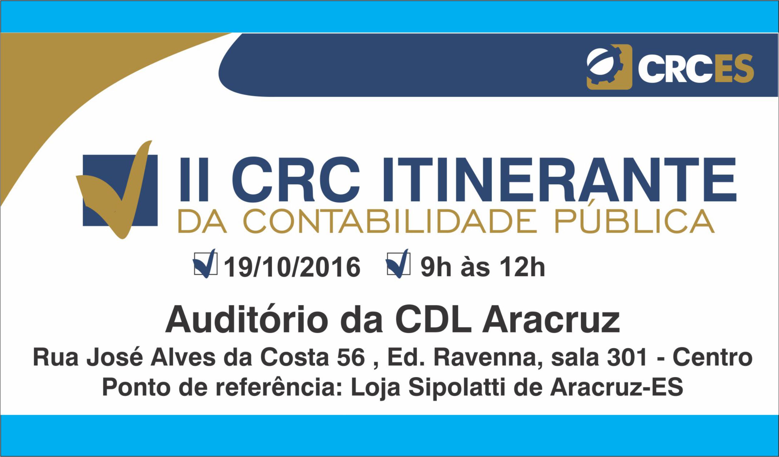 II CRC ITINERANTE DA CONTABILIDADE PÚBLICA