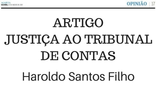 JORNAL A GAZETA (07/08) PUBLICA NOVO ARTIGO DO PRESIDENTE HAROLDO SANTOS FILHO