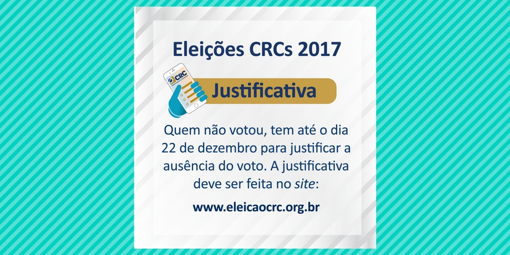 CFC DIVULGA PRAZO PARA JUSTIFICAR A AUSÊNCIA DO VOTO