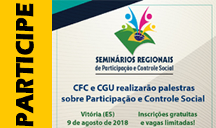 CFC e CGU REALIZARÃO SEMINÁRIO NO CRCES DIA 9/8