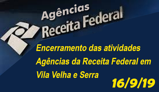 AGÊNCIAS DA RECEITA FECHAM