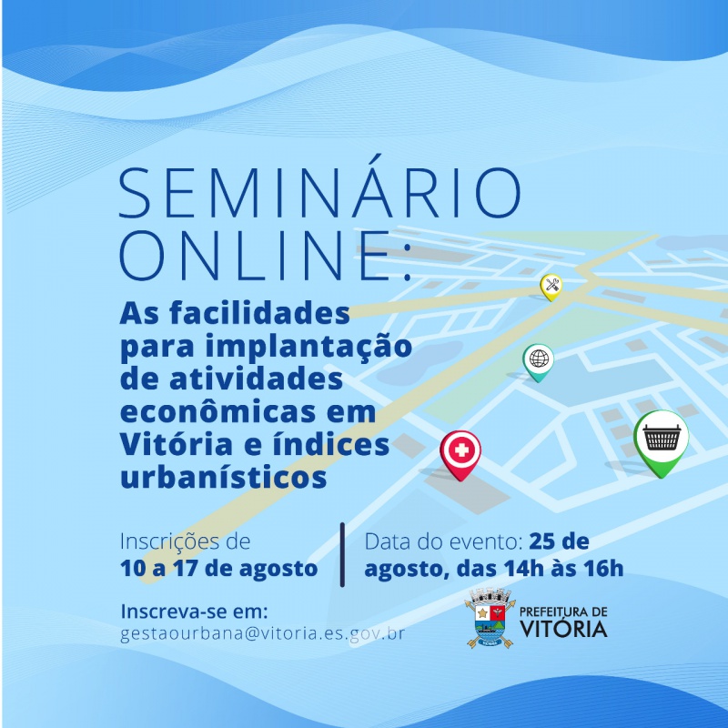 Inscrições abertas para seminário on-line sobre locais de atividades comerciais
