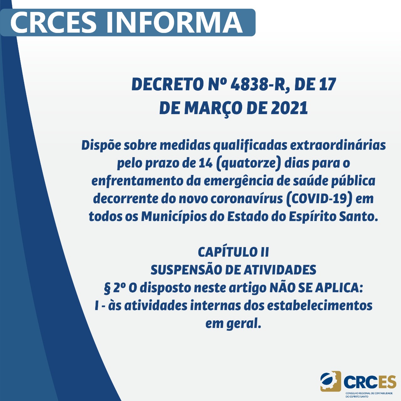 #QUARENTENANOES - ENTENDA SOBRE O DECRETO Nº 4838-R