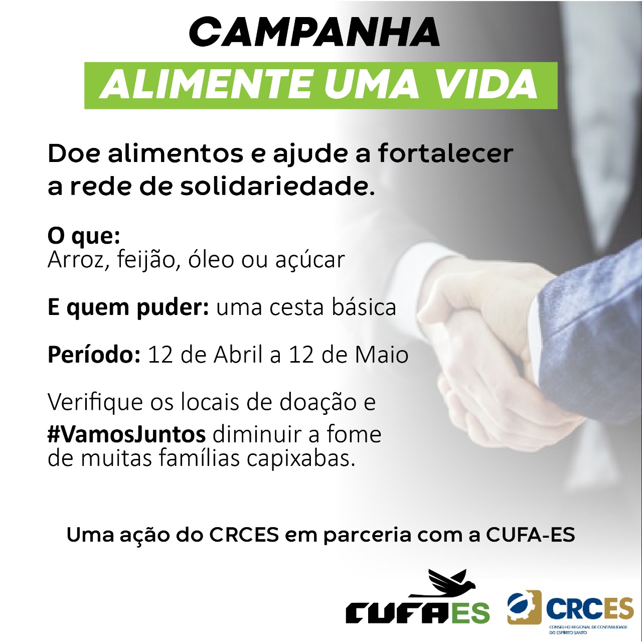 CRCES realiza campanha de arrecadação de alimentos  – Alimente uma VIDA